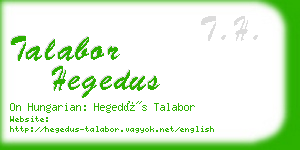 talabor hegedus business card